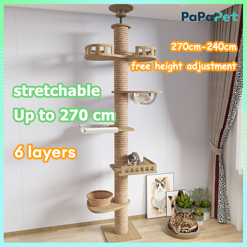 Cat Climbing Wooden Stable Not Wobbly Height Adjustable Cat Jumping