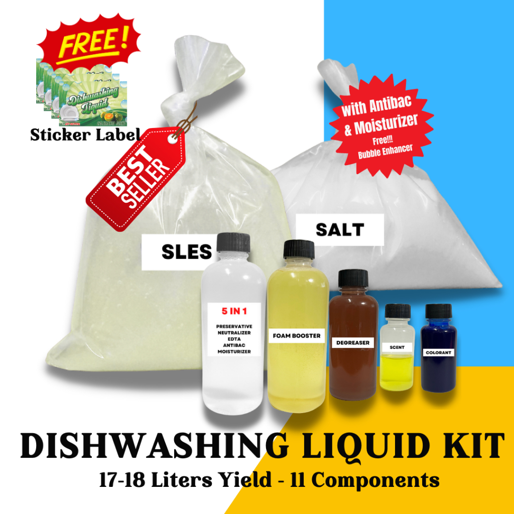 Dishwashing Liquid Kit DIY (17 liters Yield) 11 components with FREE ...