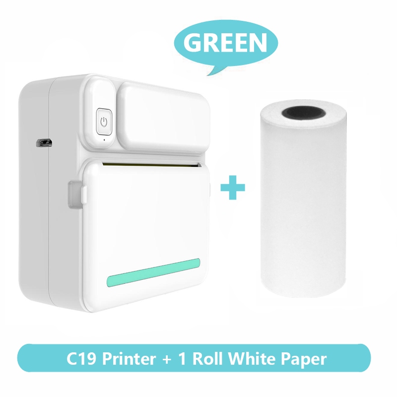 C19 Bluetooth Thermal Printer Photo Printer Mini Printer Sticker Paper ...