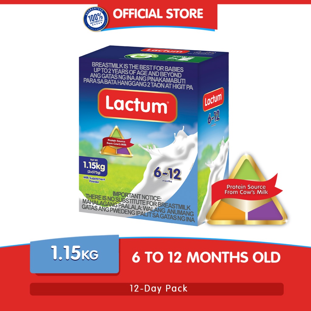 Lactum For 6 12 Months Old Infant Formula Milk Supplement Powder 1 15kg Shopee Philippines