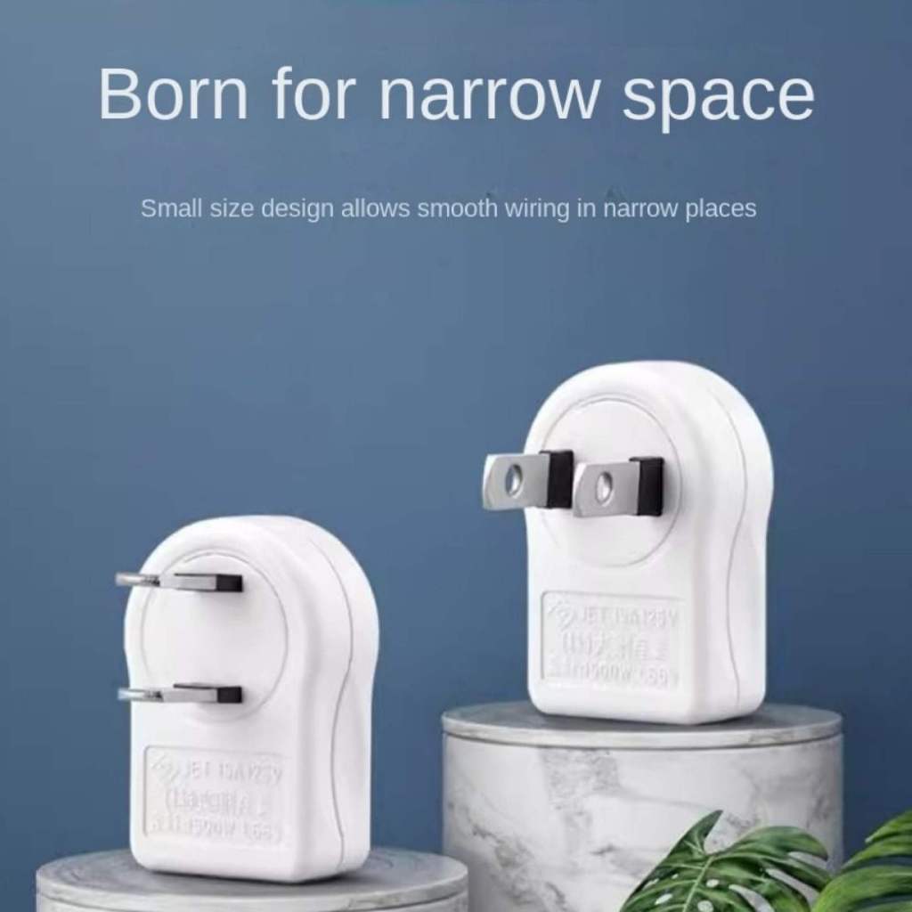 1Pc 2-Prong 1-15P 2 Outlets Plug Left Right Angled 90 Degree Mini Plug ...