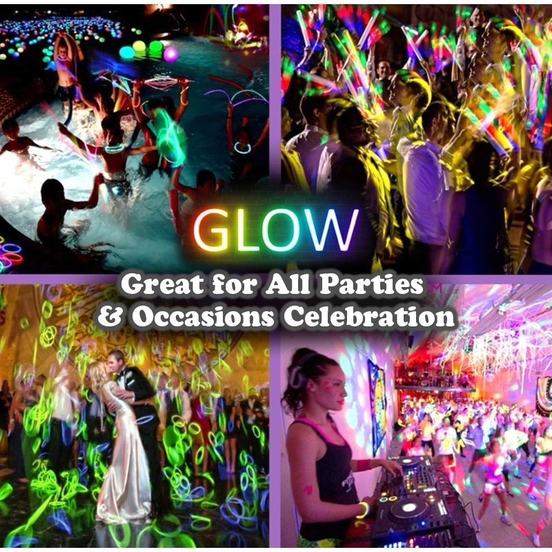 Glow Sticks Party Fluorescence Light Glow Bracelet Necklace Neon ...