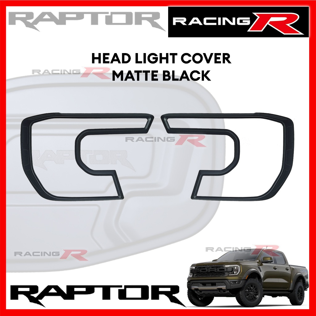 Ford Next-Gen Ranger RAPTOR 2023 to 2025 Headlight Cover Matte Black V2 ...