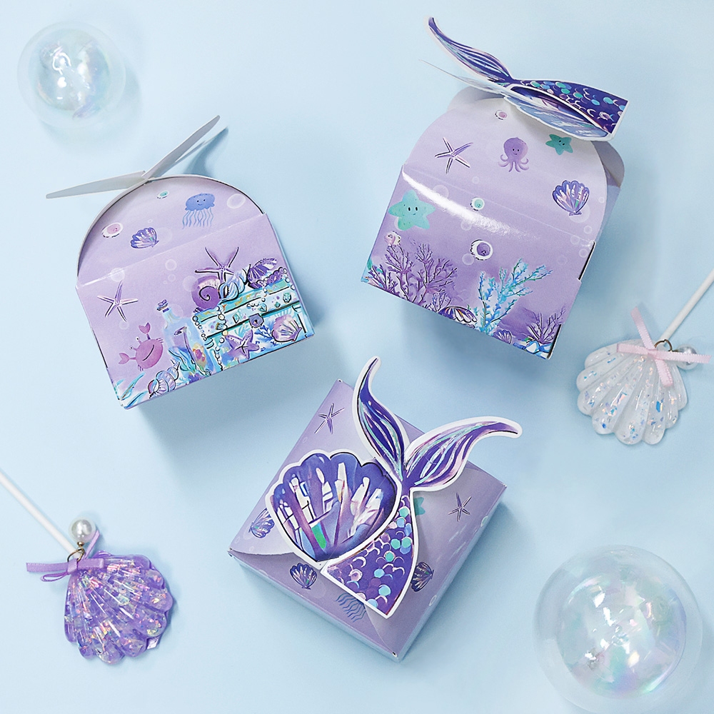 6pcs Mermaid Tail Candy Box mini Gift Box for Mermaid Theme Birthday ...