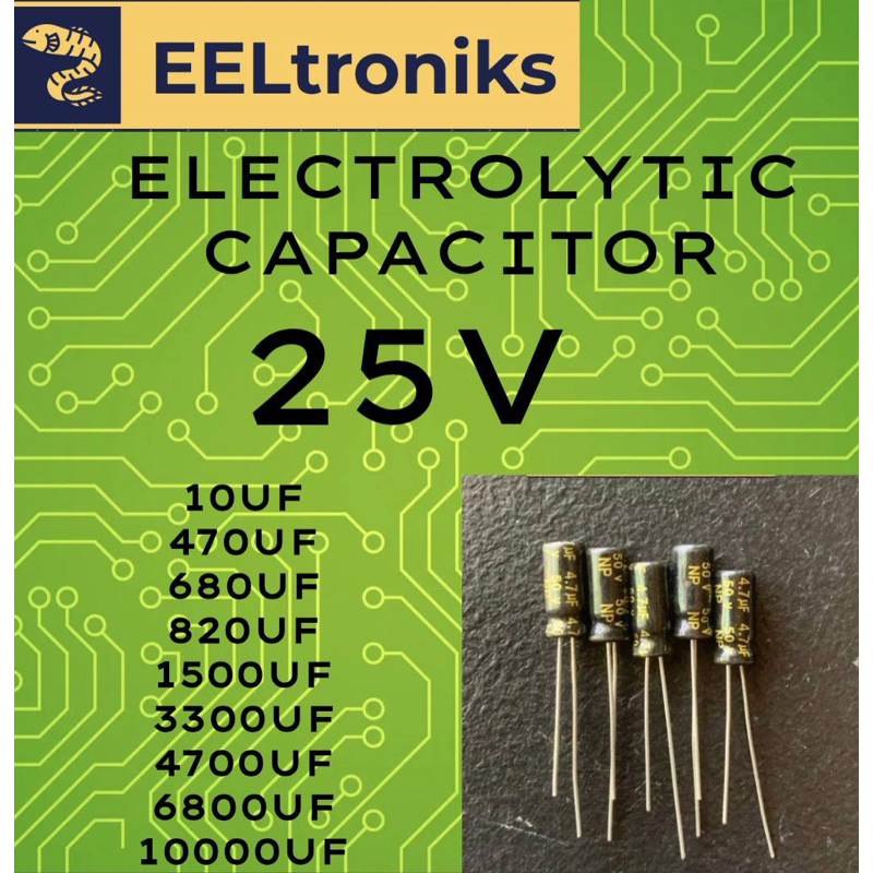 25V 25 Volts 10uf 470uf 680uf 820uf 1500uf 3300uf 4700uf 6800uf ...
