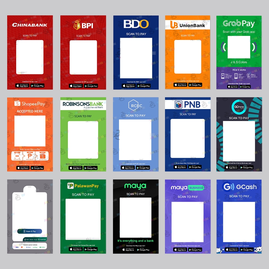 Waterproof Blank No QR Gcash Maya BDO BPI Gotyme and other banks ...