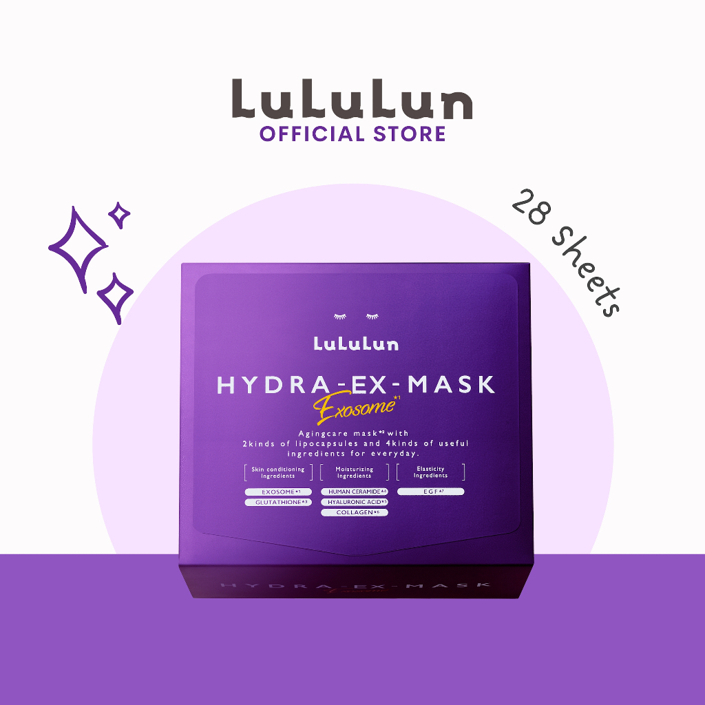 Lululun Hydra EX Mask (28 Sheets) Anti Aging with Exosome Glutathione ...