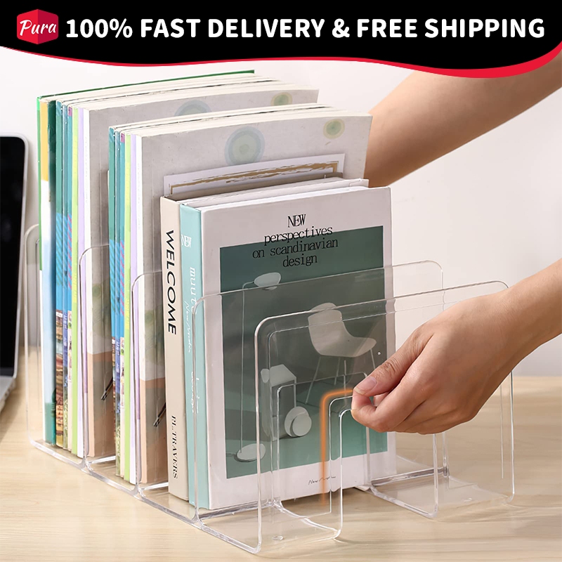 Acrylic File Organizer Shelf Quadruple Storage Rack Purse Handbag ...