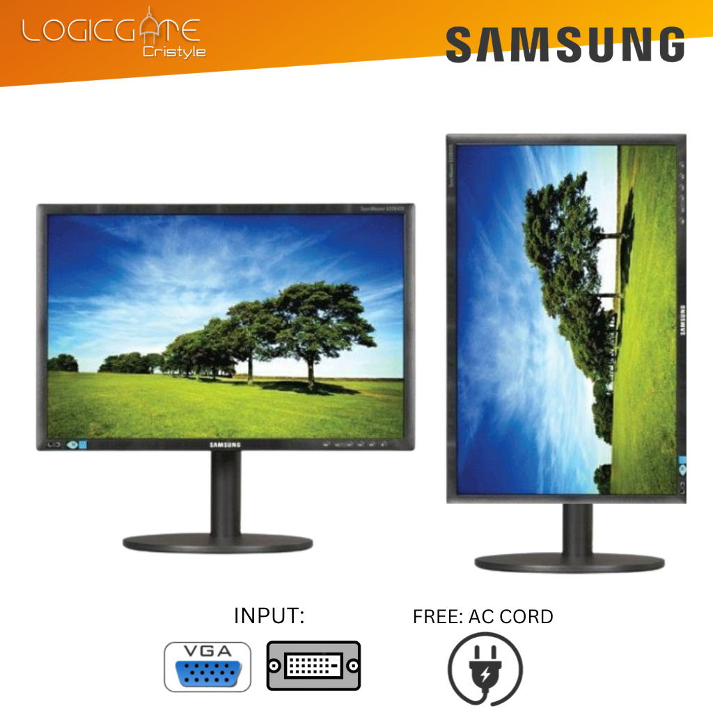 SAMSUNG '22 inch Rotatable Stand LED Wide PC Gaming Monitor VGA DVI