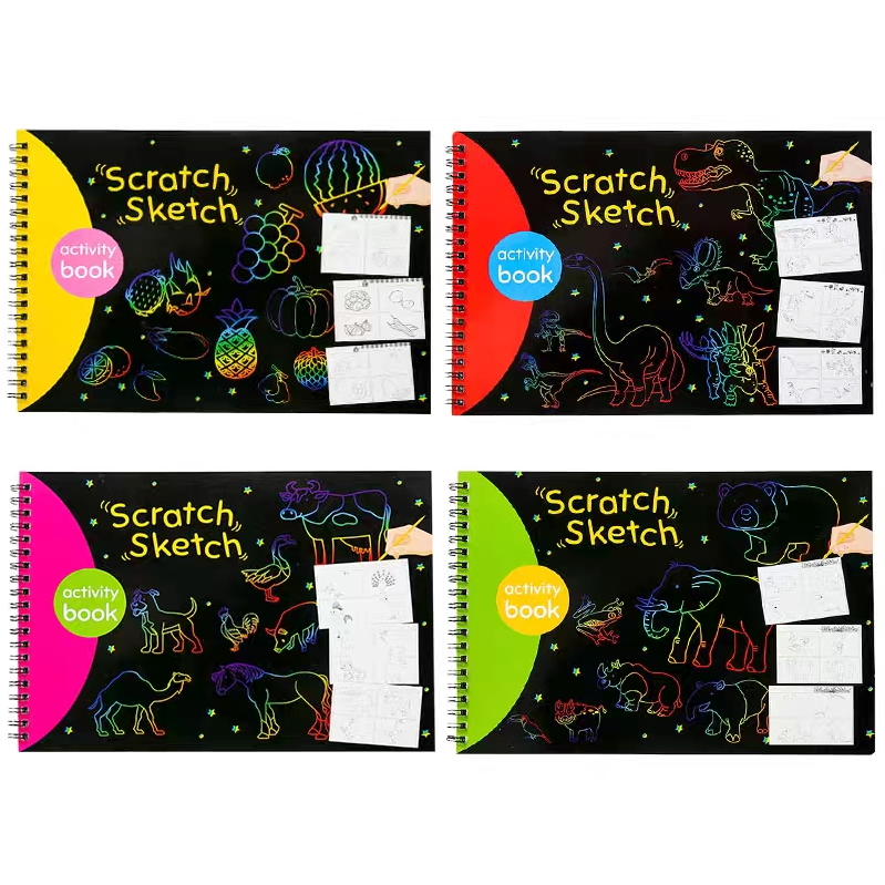 UG Rainbow scratch sketch activity drawing & coloring pad | Shopee ...
