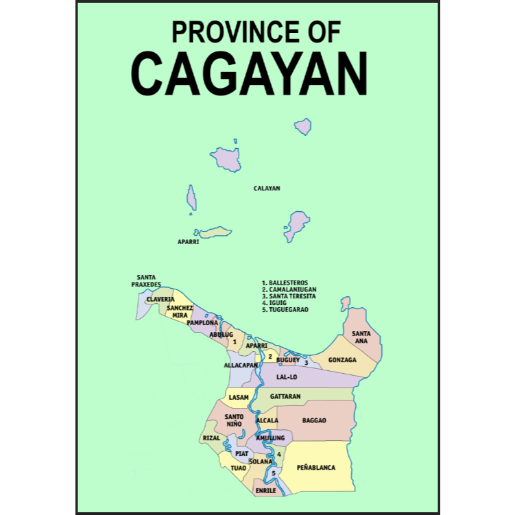 Cagayan Province Map Waterproof A4 Laminated Chart | Shopee Philippines