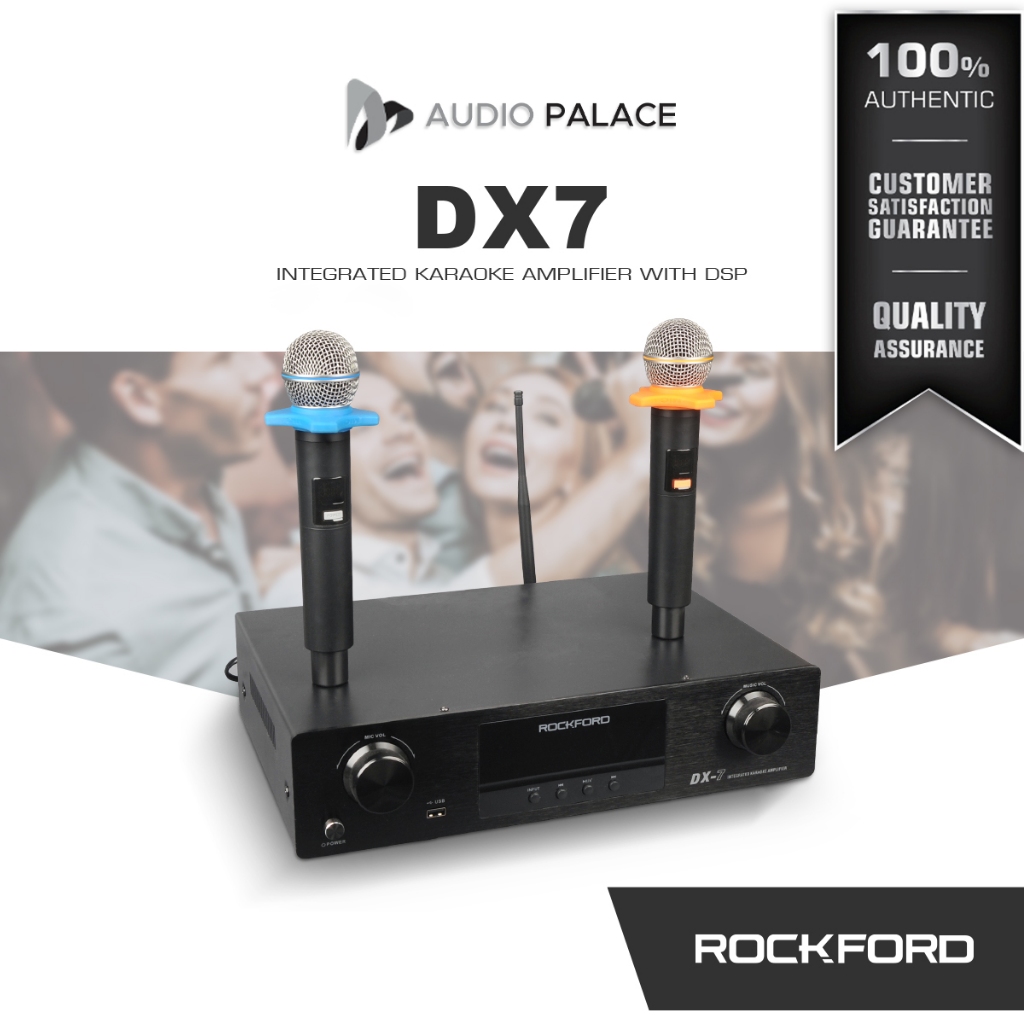 Rockford DX7 Integrated Karaoke Amplifier 500 watts with 2 Wireless ...