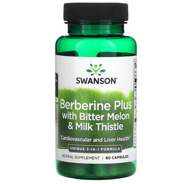 Swanson Berberine Plus with Bitter Melon & Milk Thistle 60 Capsules For ...