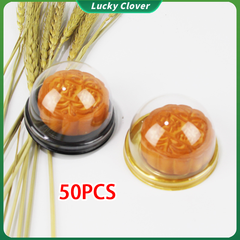 50Pcs Plastic Single Compartment Cupcake Carrier Box Mooncake Packing ...