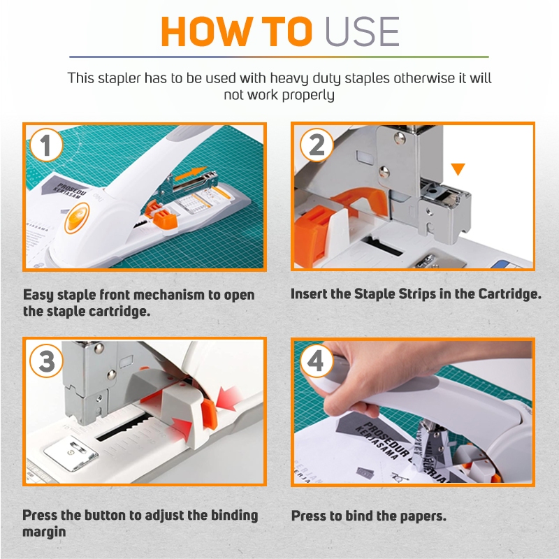 Stapler E0486 Heavy Duty 120 sheets Gun Tacker for Book Binding ...