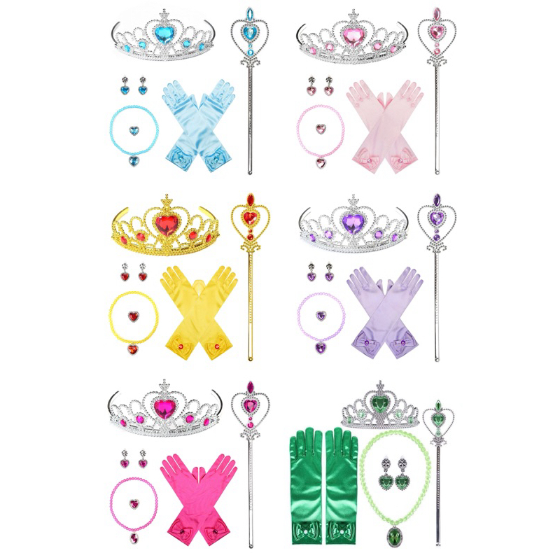 New Princess Frozen(Elsa) Color Blue Yellow Pink Green Accessories For