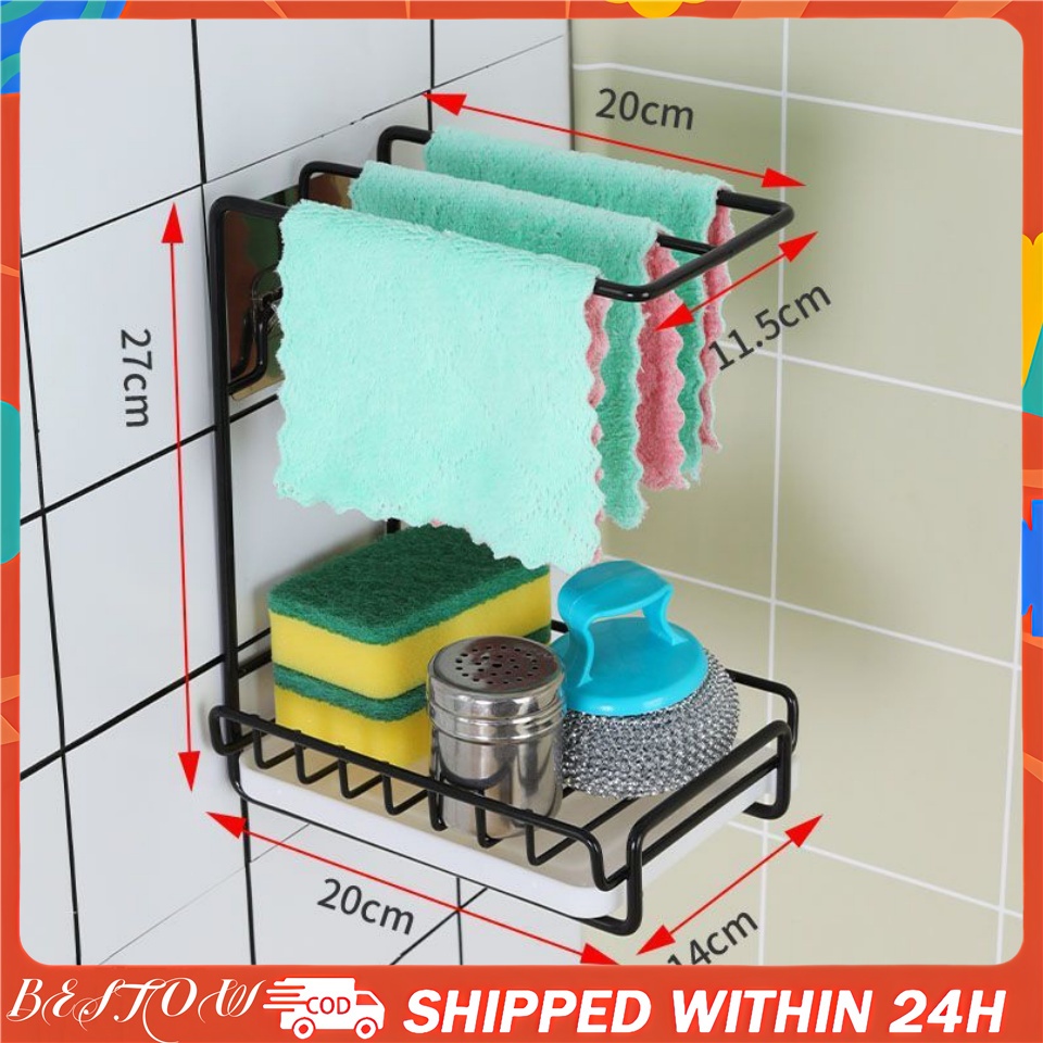Rag Rack Kitchen Supplies Stainless Steel Rack Drain Rack Wall-mounted ...