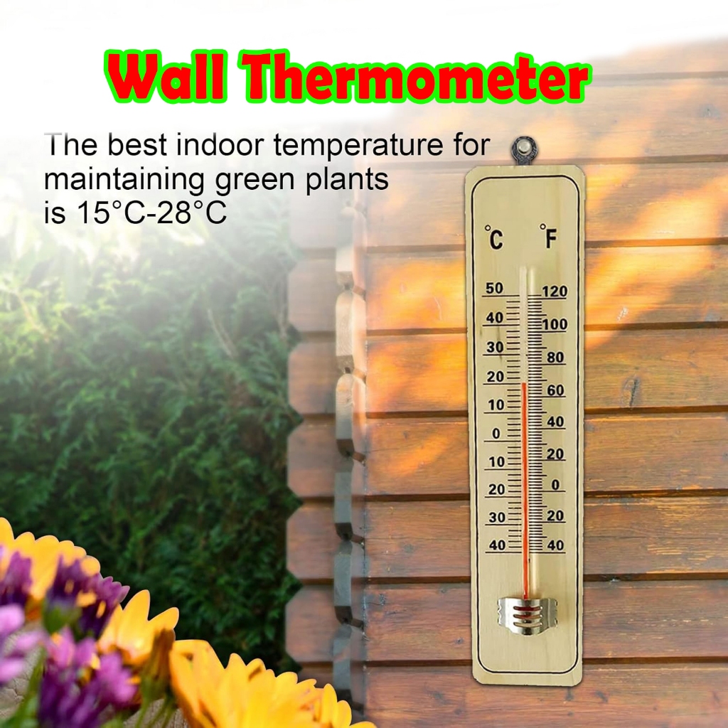 Wooden Indoor Thermometer, Weather Thermometers with Double Scales ...