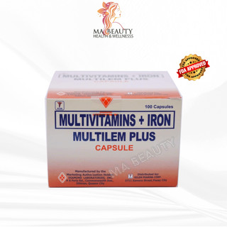 MULTILEM PLUS 100 CAPSULES (Multivitamins + Iron) | Shopee Philippines