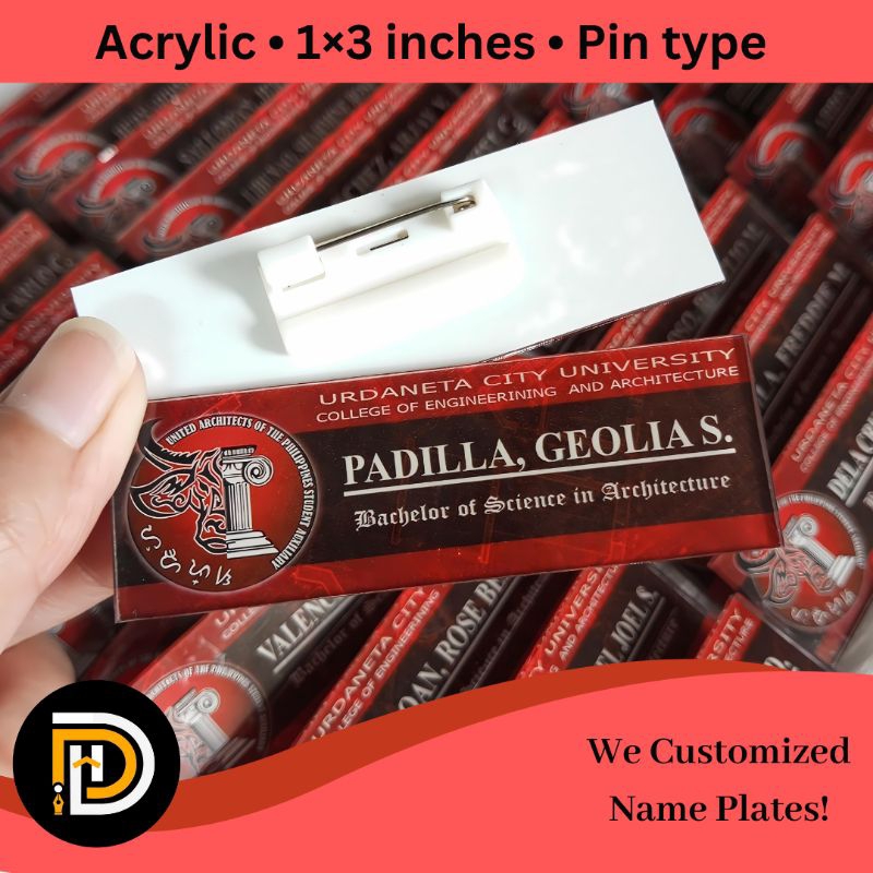 Customized Pin type Name Plate Badge | Shopee Philippines