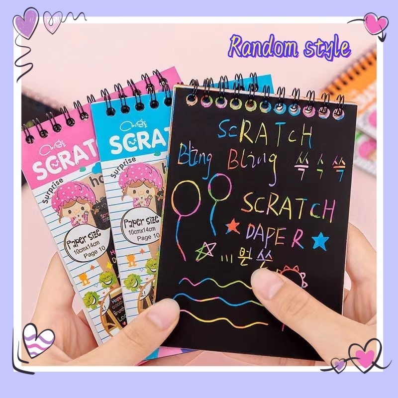 Children Black Paper Colorful Scratch Note Drawing Toys Creative DIY ...