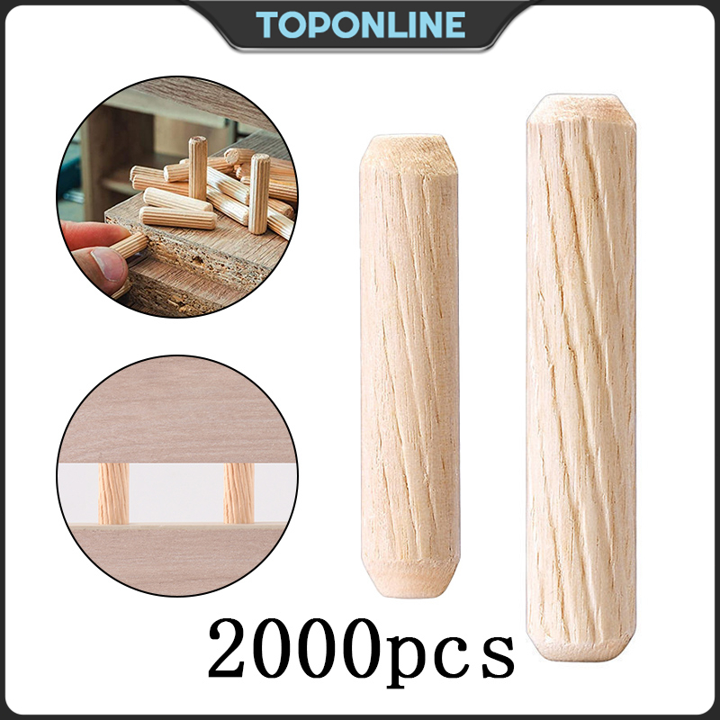 2000pcs 8*30mm 8*40mm Wooden Dowel Pins Wooden Fluted Dowel Solid Wood ...