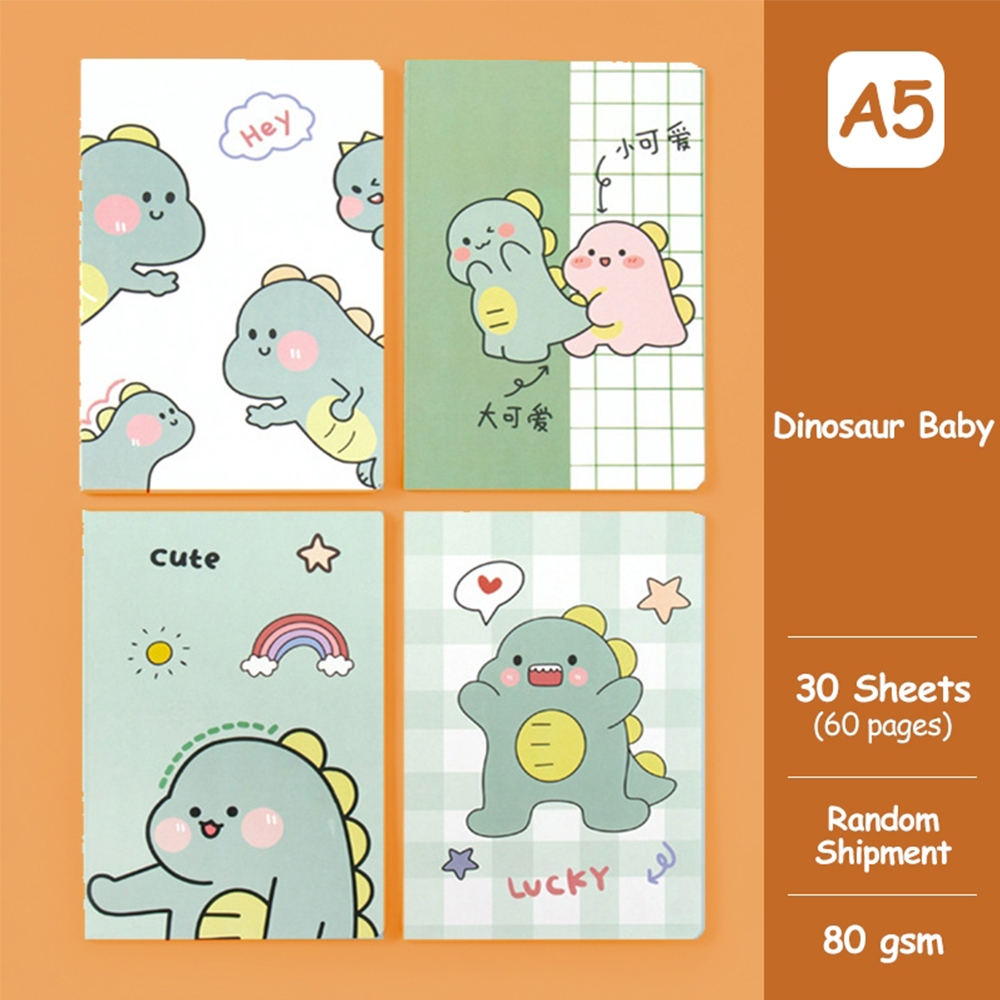 A5 Cartoon Writing Notebook 16/30/60 Sheets Cute Design Notebook Small ...