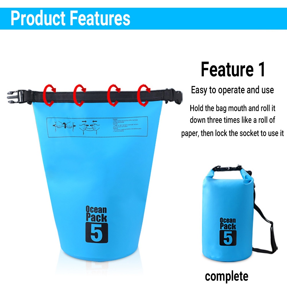 Dry Bag (2L 3L 5L 10L 20L 30L) Ocean Pack Waterproof Dry Bag Roll Top ...