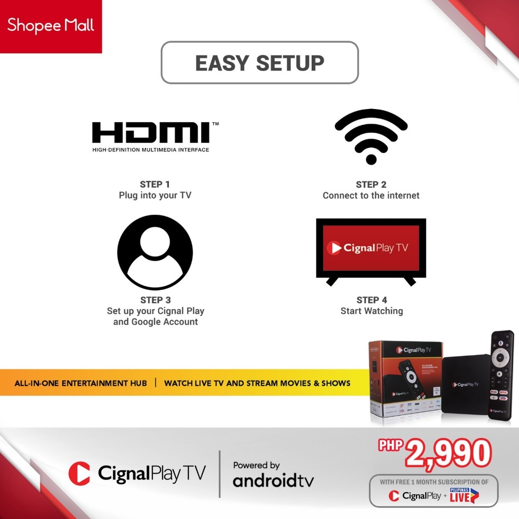 Cignal Play TV Android Box 4K Dolby Android 12 Bluetooth TV Channels ...