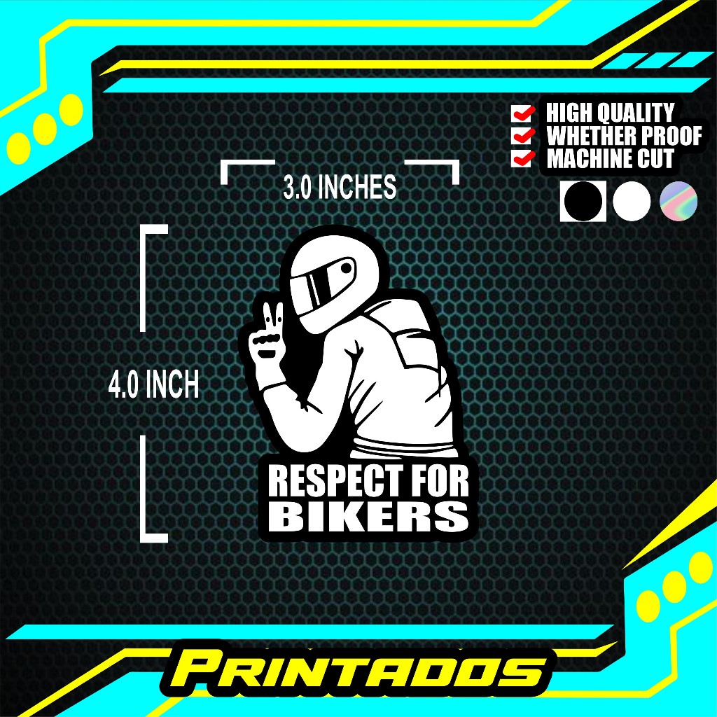 ORIGINAL RESPECT FOR BIKERS MALE printed decal waterproof for car ...