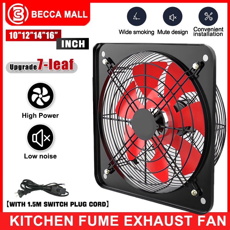 7 Leaf Exhaust Fan 10/12/14/16 Inch Metal Ventilation Fan Bathroom Window Exhaust Fan For ...