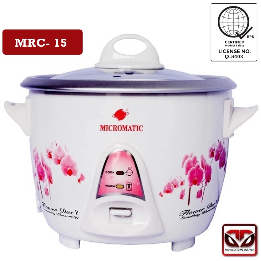 Micromatic MRC-15 Rice Cooker 2.2L 900w Flower Design | Shopee Philippines