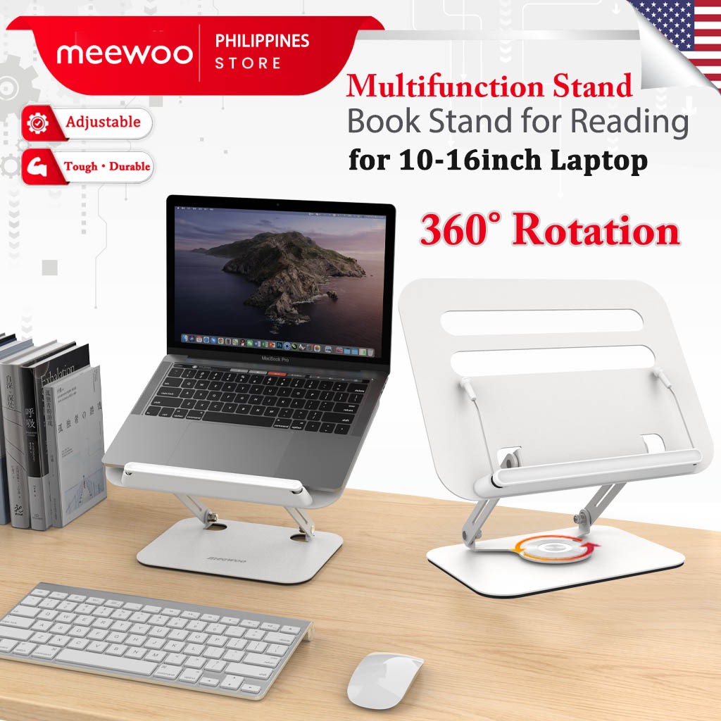Meewoo Laptop Stand Book Stand 360°Rotate Multifunctional Folding ...