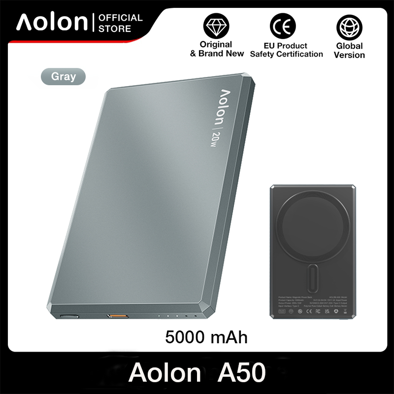 Aolon A50 Wireless Powerbank 20W Magnetic Charging Smart