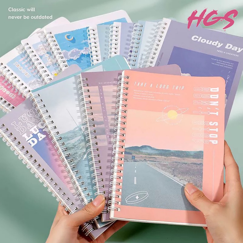 HGS 4pcs A5 Spiral Notebook Set Aesthetic Notebook Spring Notebook For ...