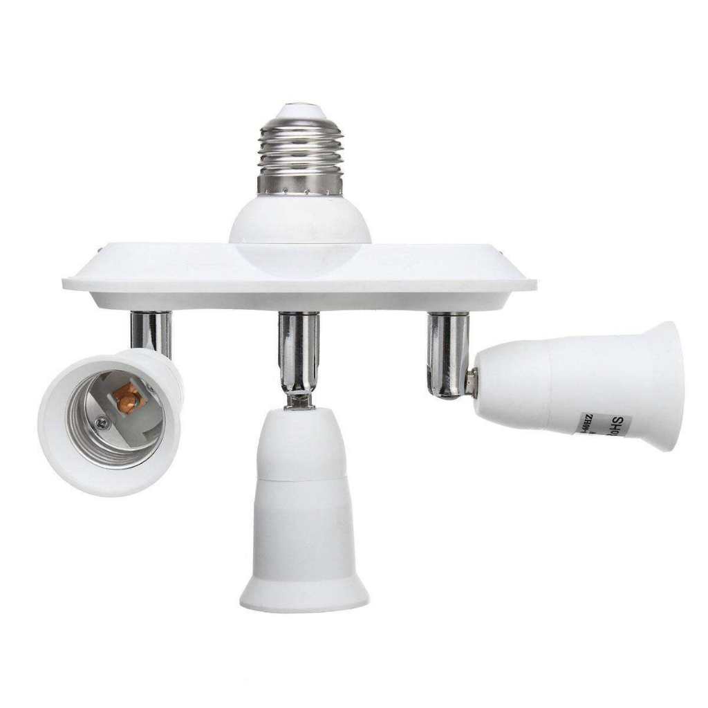 3 in 1 E27 Light Bulb Socket LED Screw Lamp Holder Splitter Adapter ...