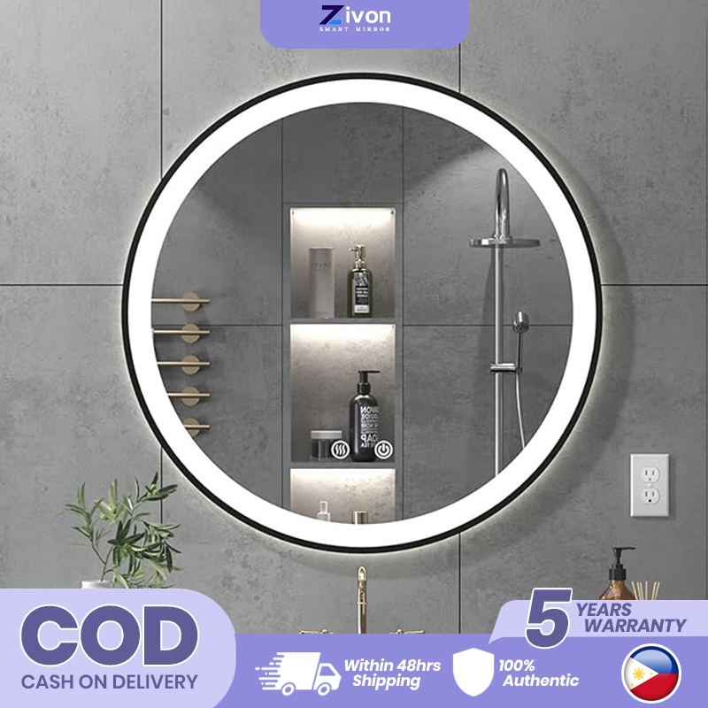 【Zivon】60/70cm Smart Mirror Bathroom Round Mirror Wall Mirror Bathroom ...