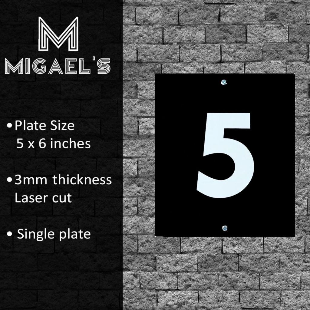 5x6 inch DOOR NUMBER/HOUSE NUMBER/UNIT SIGN/SIGNAGE FOR CONDO HOTEL ...