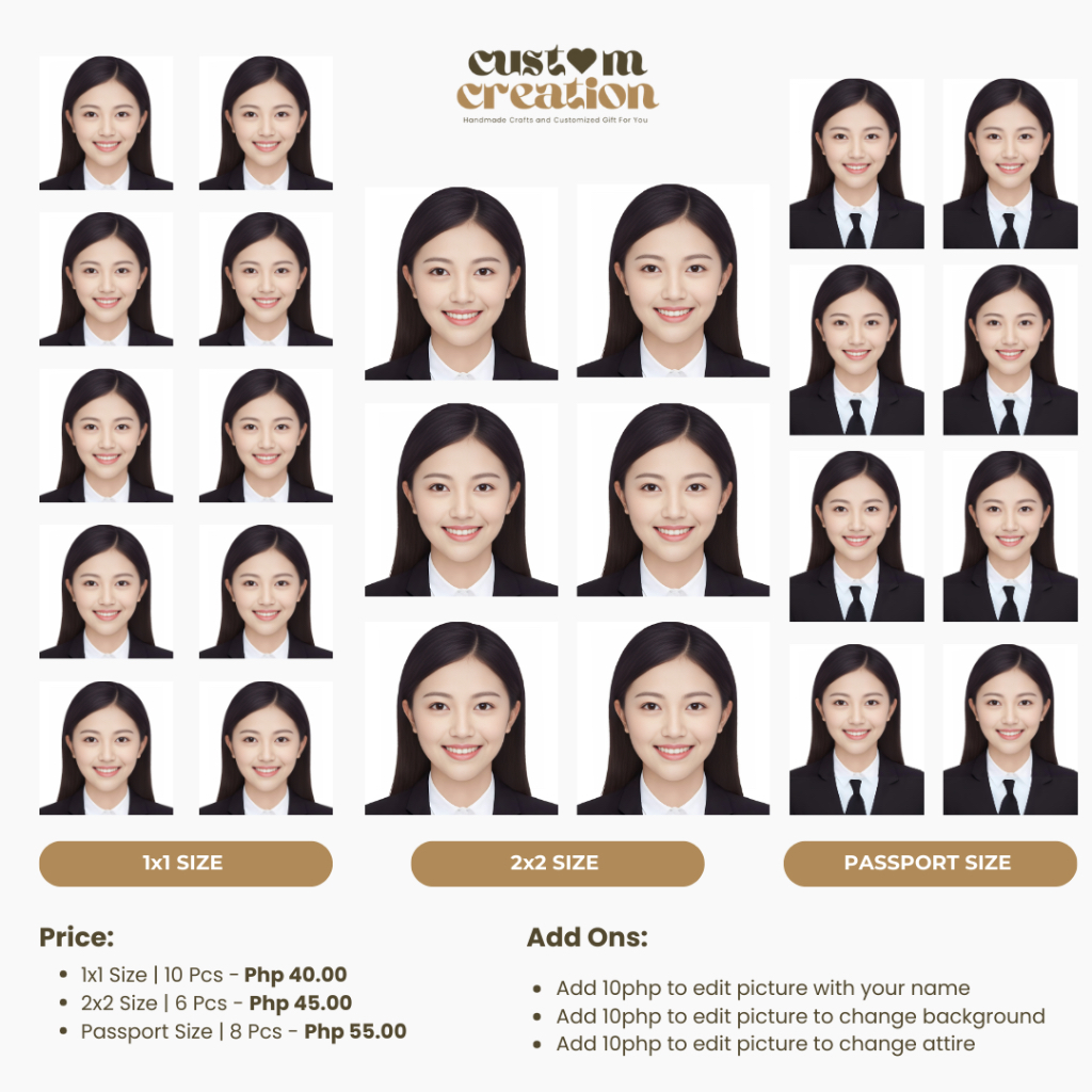 ID Photo Print 1x1 | 2x2 | Passport Size | FREE PHOTO ENHANCE | Shopee ...