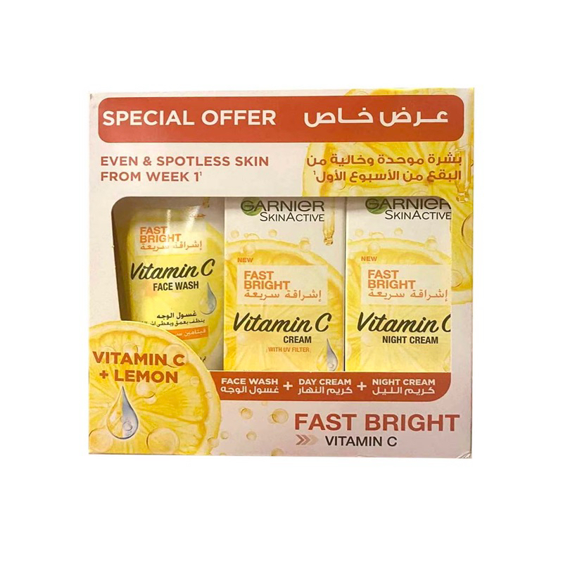 Garnier Skin Active Fast Fairness Face Wash 100ml Day Cream 50ml Night Cream 50ml Shopee