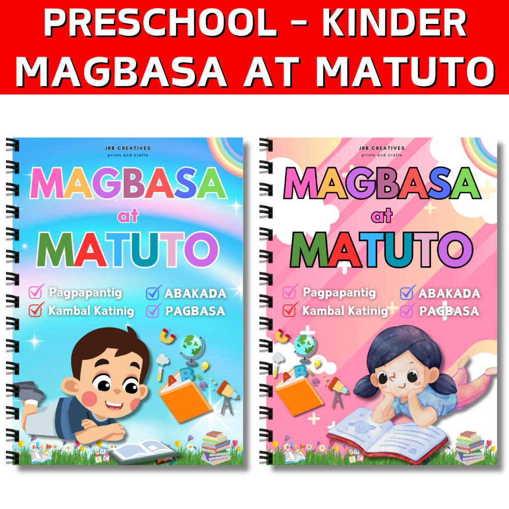 Preschool-Kinder TAGALOG/FILIPINO Magbasa at Matuto Booklet A5 to A4 ...