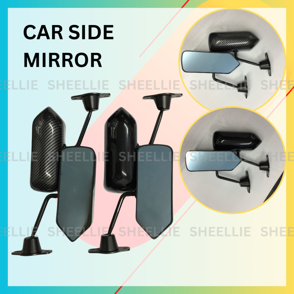 Universal Car Rearview Mirror Carbon Racing Side Glass Wide Angle Blue ...