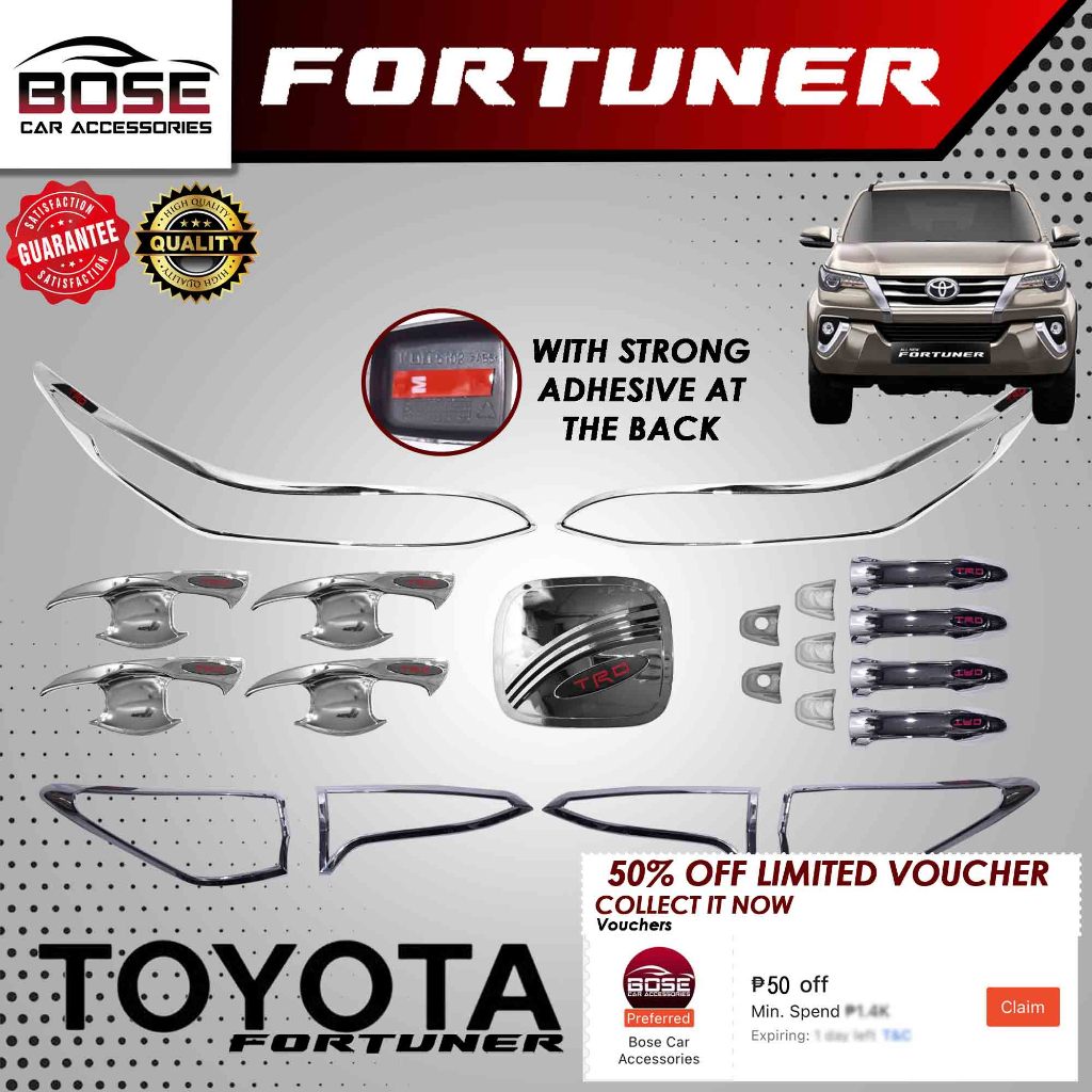 Toyota Fortuner G TRD Garnish Cover Set Chrome 2021 - Onwards Toyota ...
