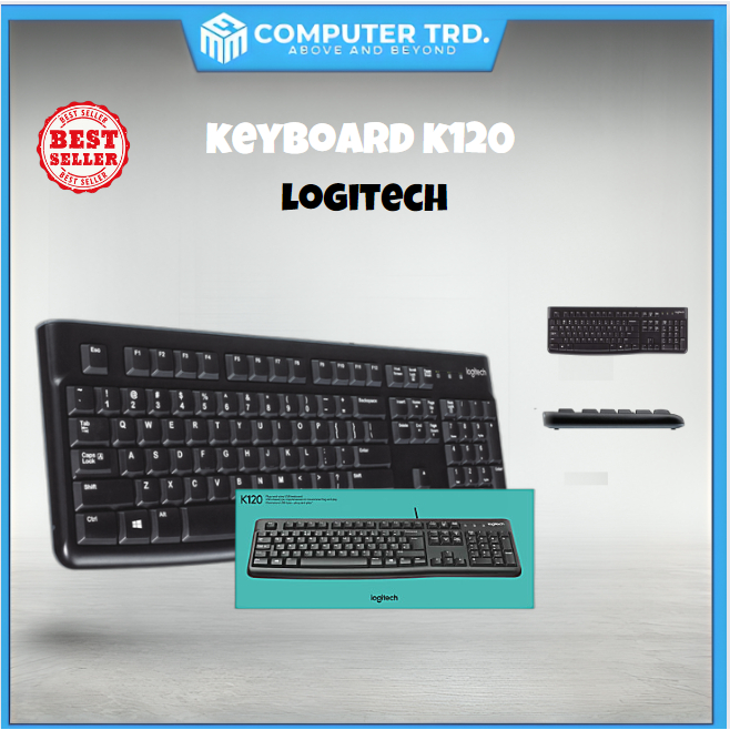 Logitech K120 Wired Keyboard, Full-Size, Spill Resistant, Curved Space ...