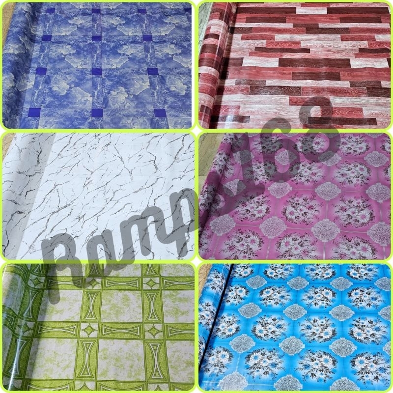 Linoleum Rubberized Floormat | Wood Pink Blue Green Brown Gray Linoleum ...