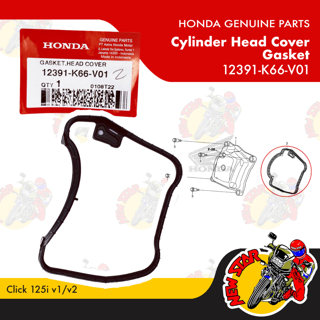 12391-K66-V01 | Cylinder Head Cover Gasket | Genuine Honda parts ...