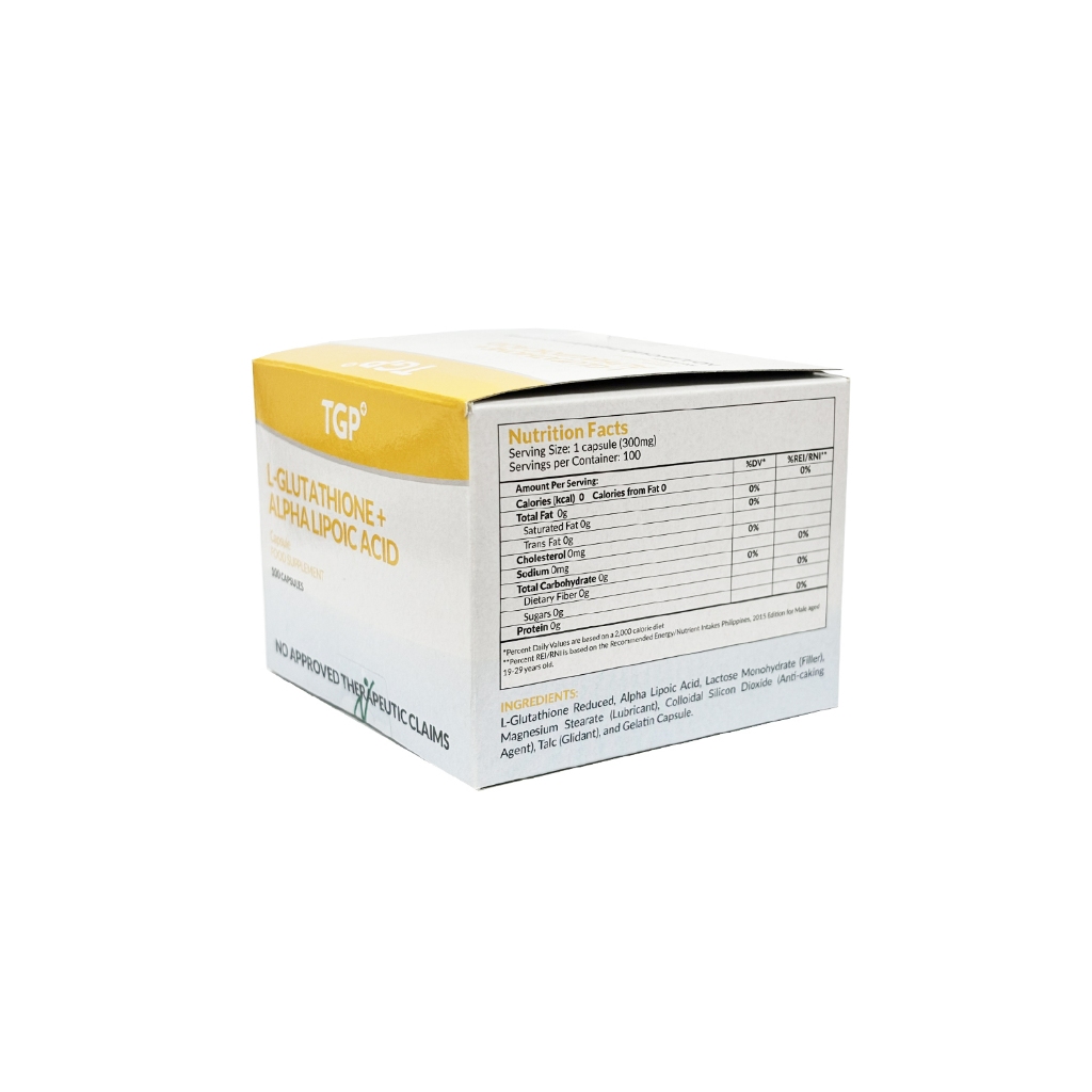 tgp glutathione TGP L-GLUTA+ALPHALIPOIC 100/25MG CAPSULE 10S