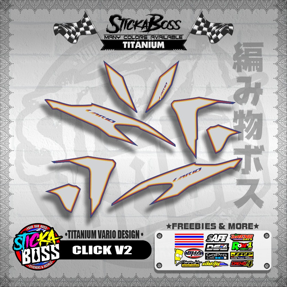 CLICK V2 DECALS ( TITANIUM VARIO DESIGN )【WITH FREEBIES】 | Shopee ...