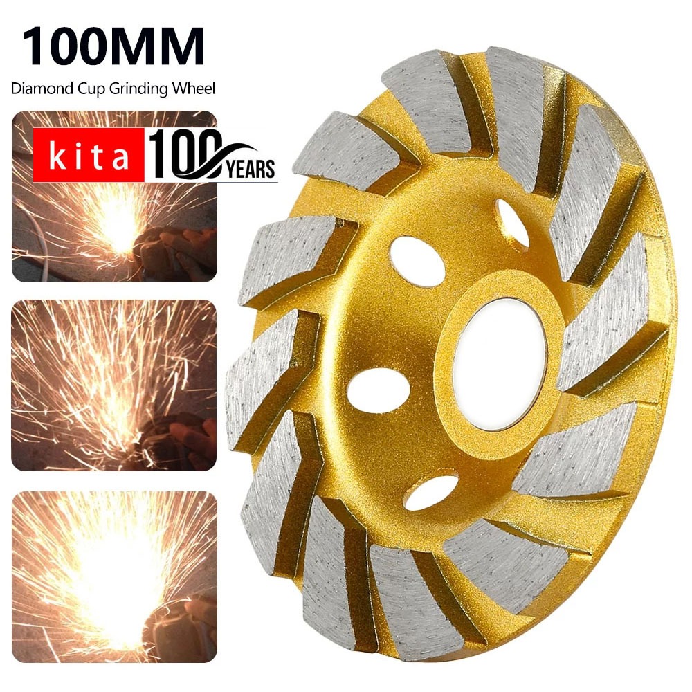 cup wheel GLOD) 100mm 4 Diamond Segment Grinding Wheel Disc Bowl Shape ...