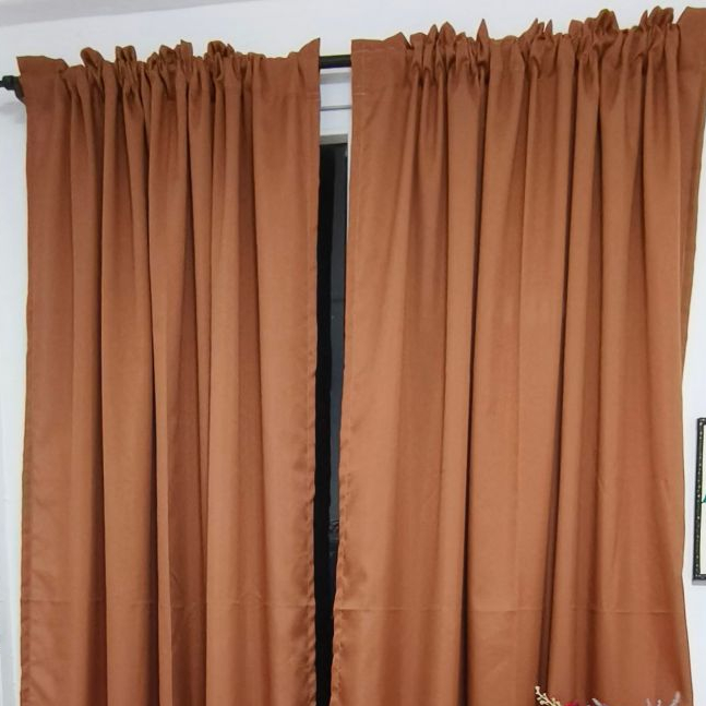 6/7feet Classy Plain Non-Ring/Rod Pocket Curtain (Semi Black Out ...